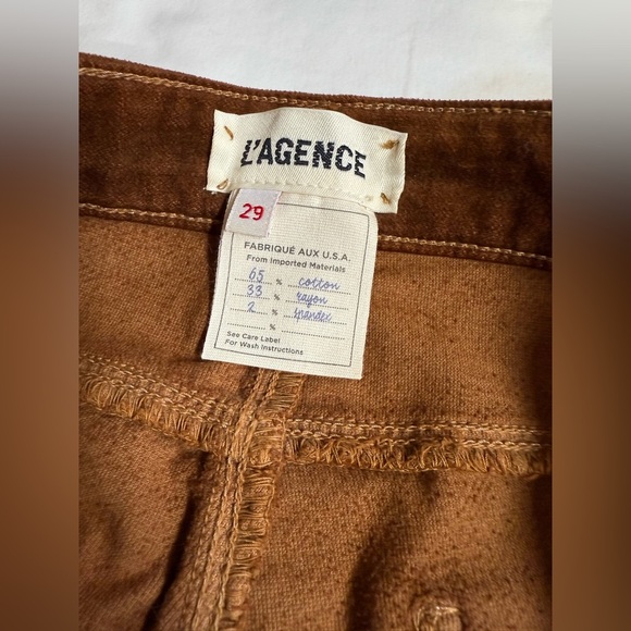L’AGENCE The Stevie velvet crop Jean in rich ginger size 29 - Picture 8 of 12